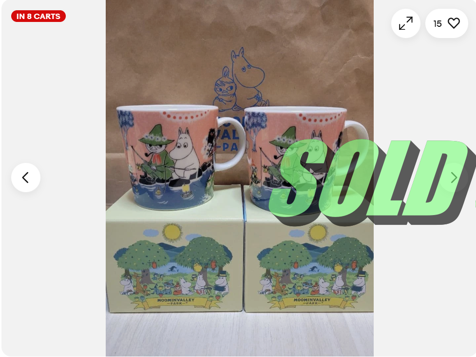 ムーミンのマグカップが売れました！