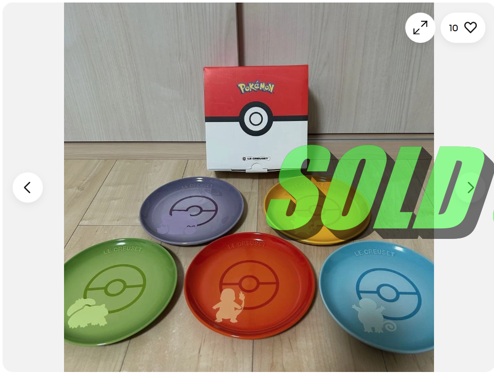 ル・クルーゼのポケモンのプレートセットで売れました！